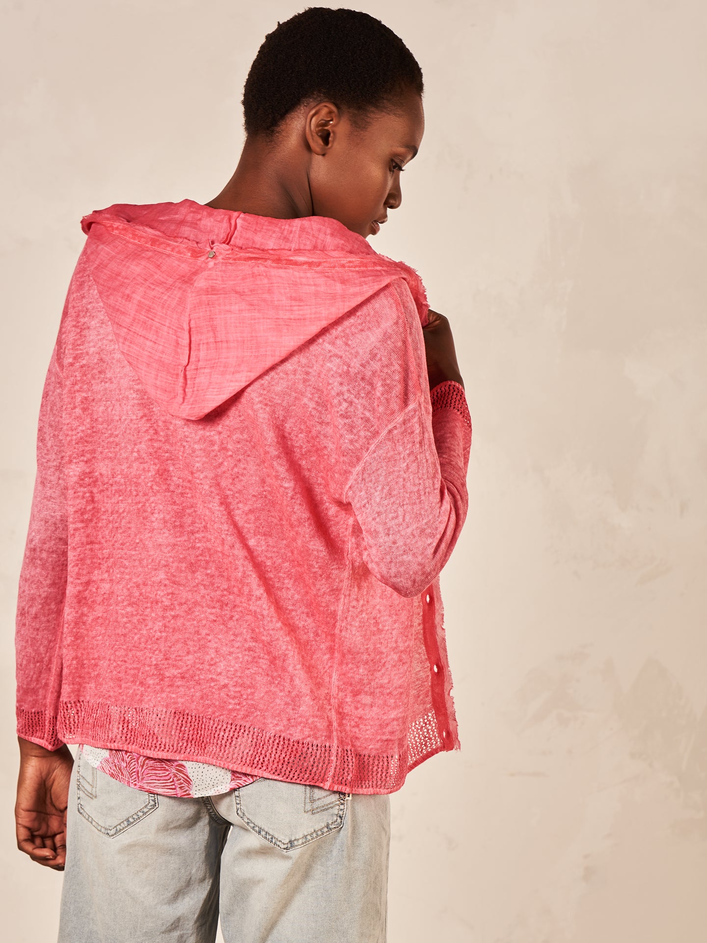 Strickjacke mit Leinen