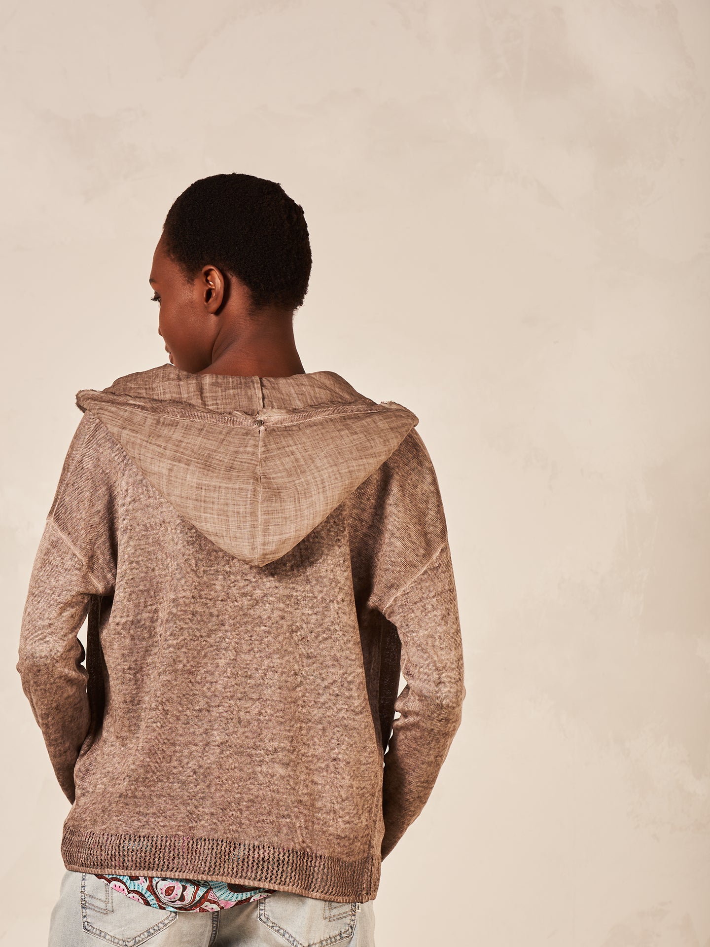 Strickjacke mit Leinen