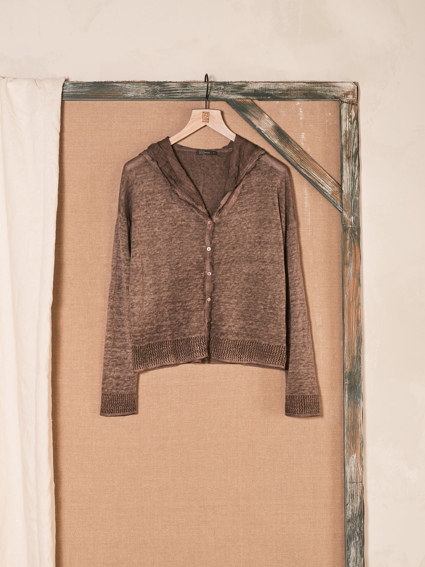 Strickjacke mit Leinen