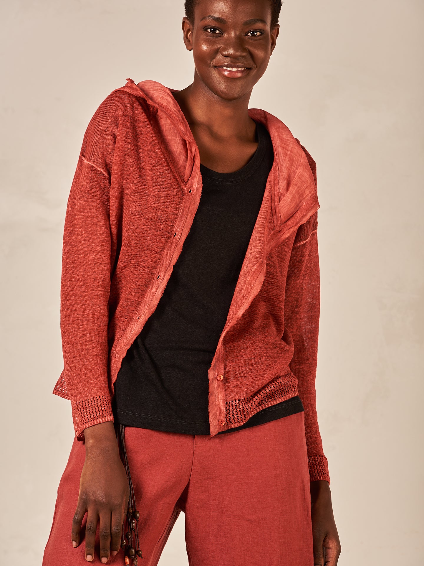Strickjacke mit Leinen