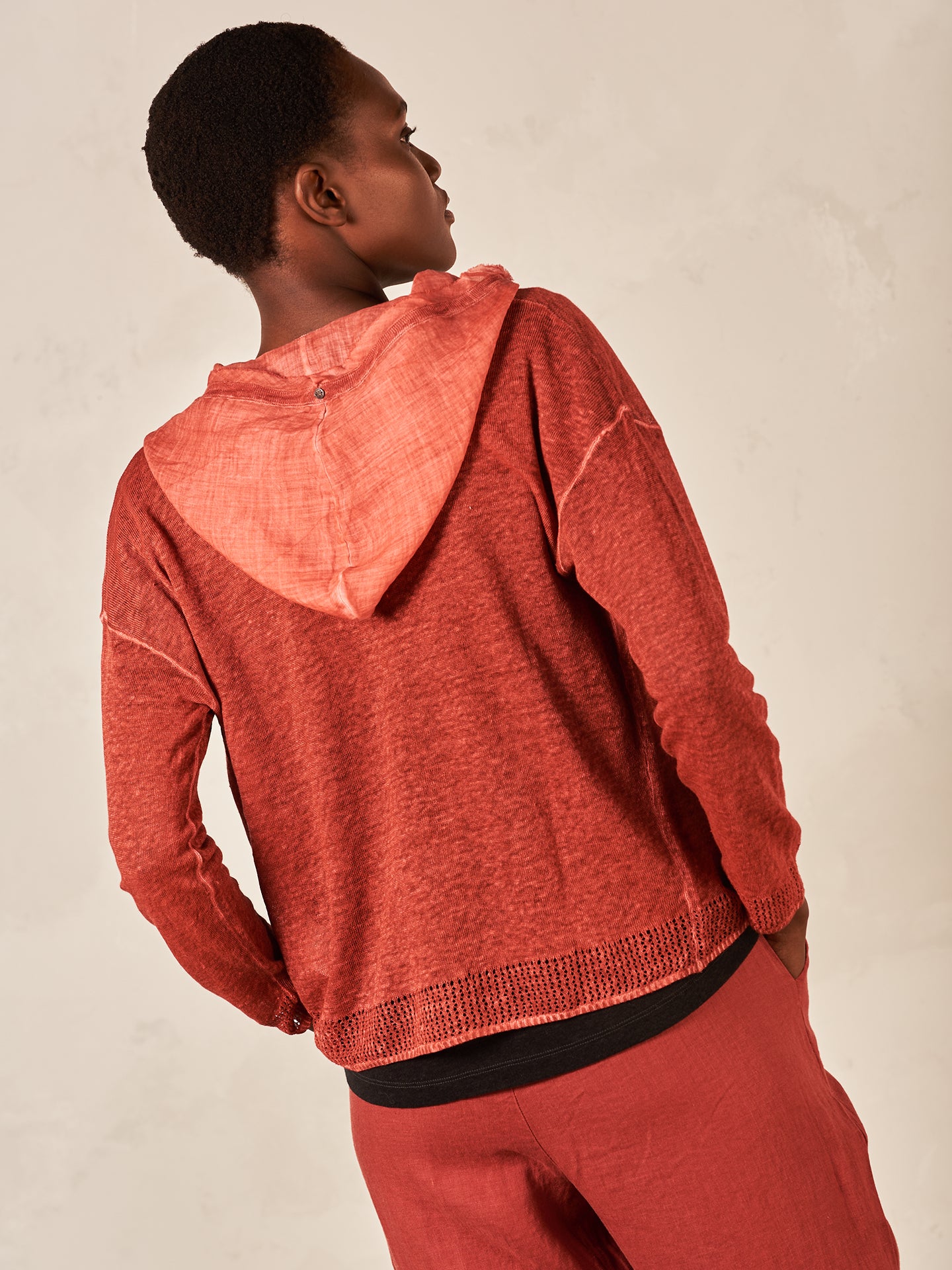 Strickjacke mit Leinen