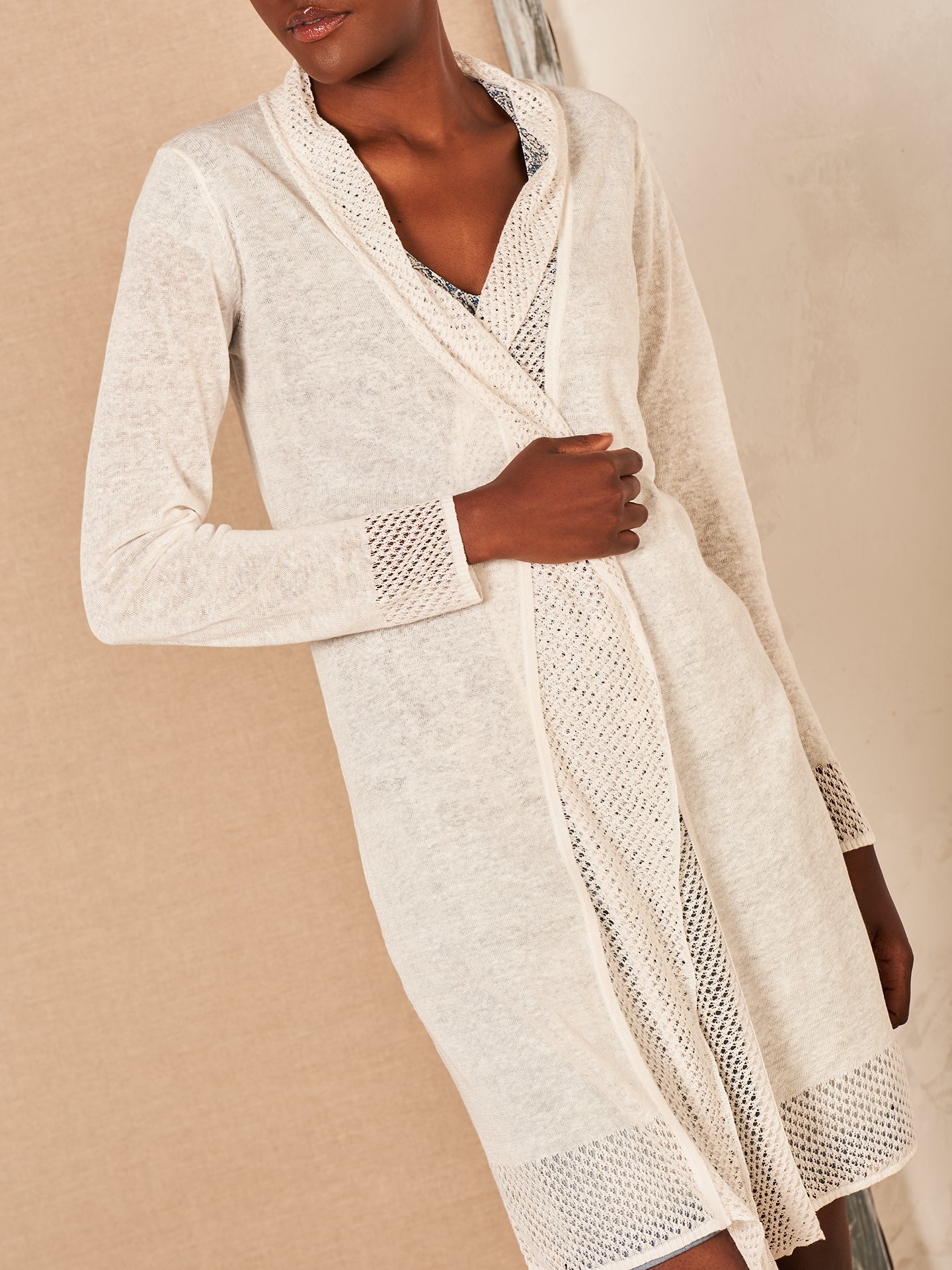 Cardigan with linen