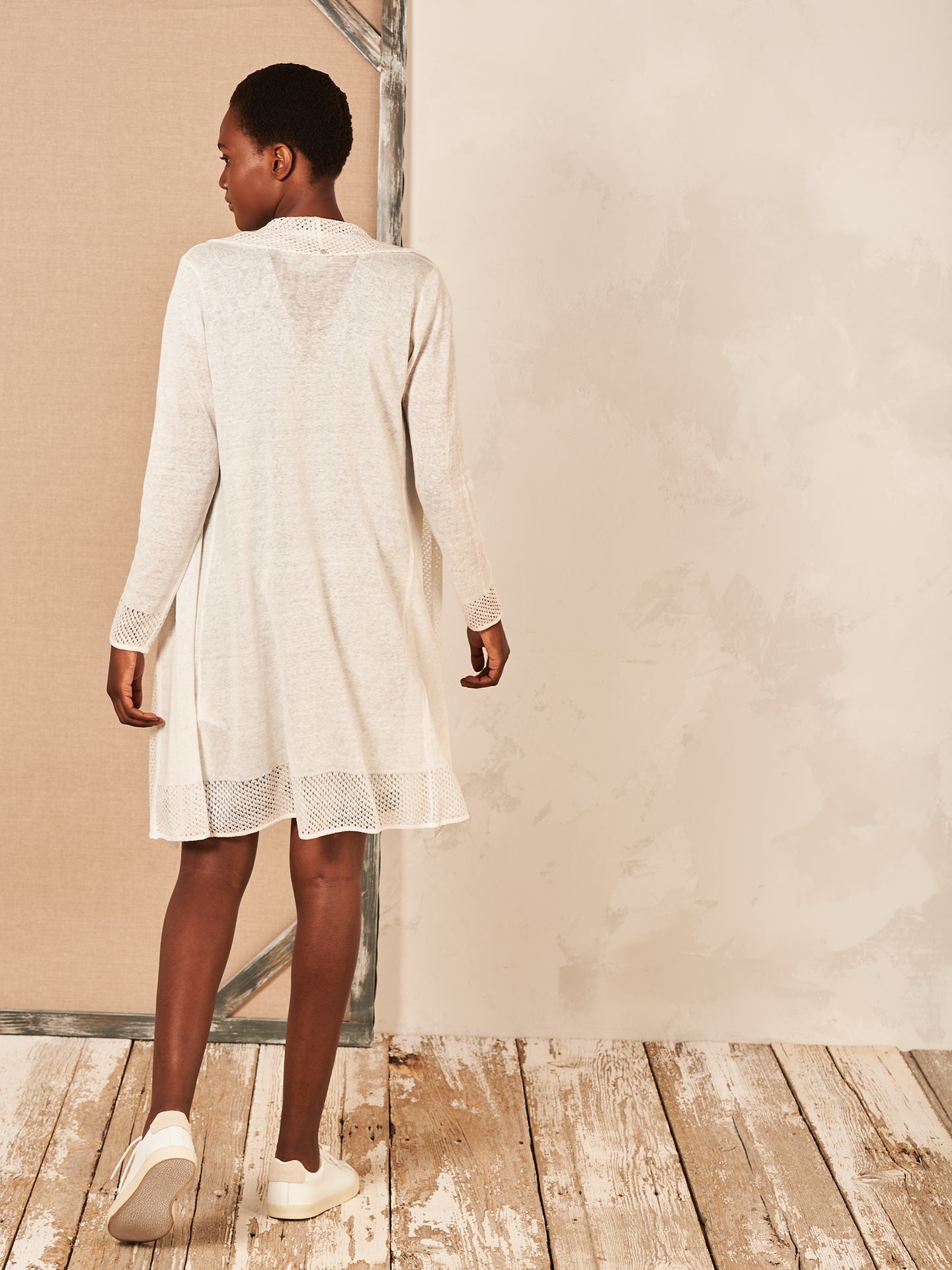 Cardigan with linen