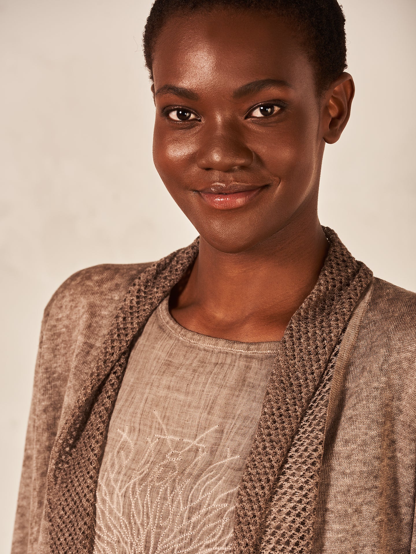 Cardigan with linen