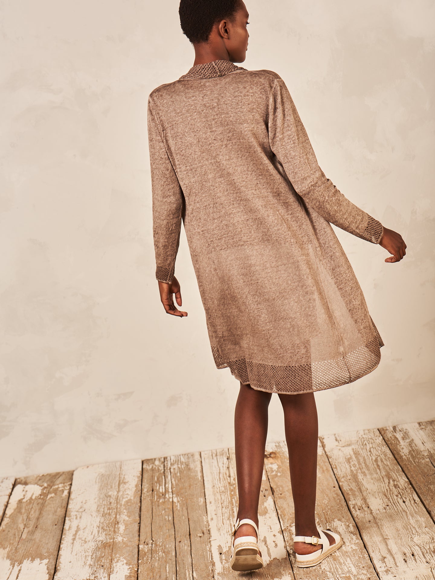 Cardigan with linen