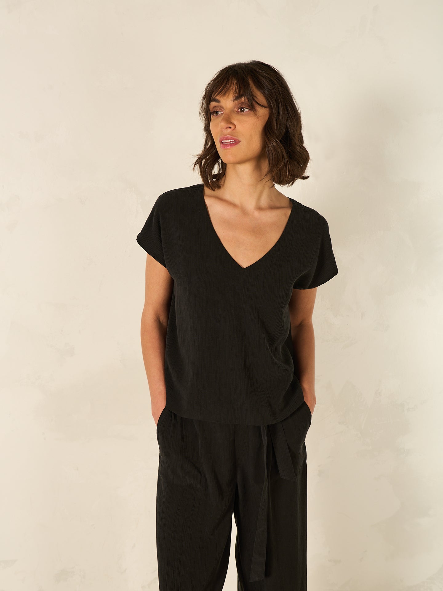 Blusa con scollo a V