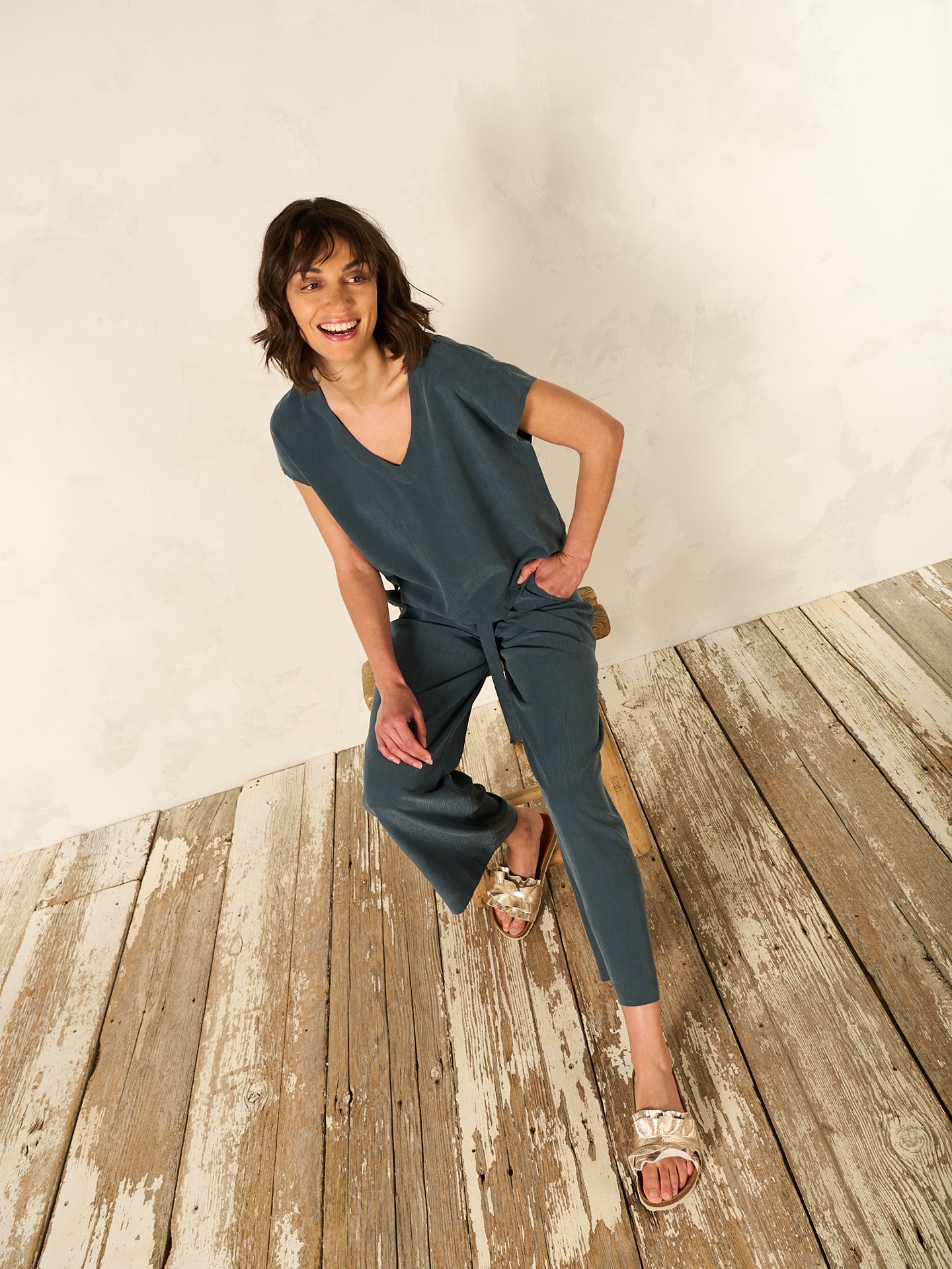 Blusa con scollo a V