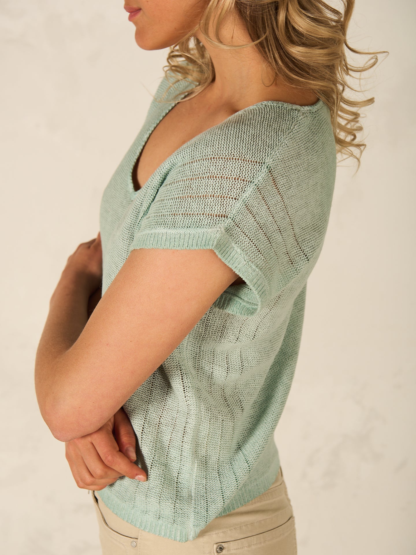 Strickpullover mit Leinen