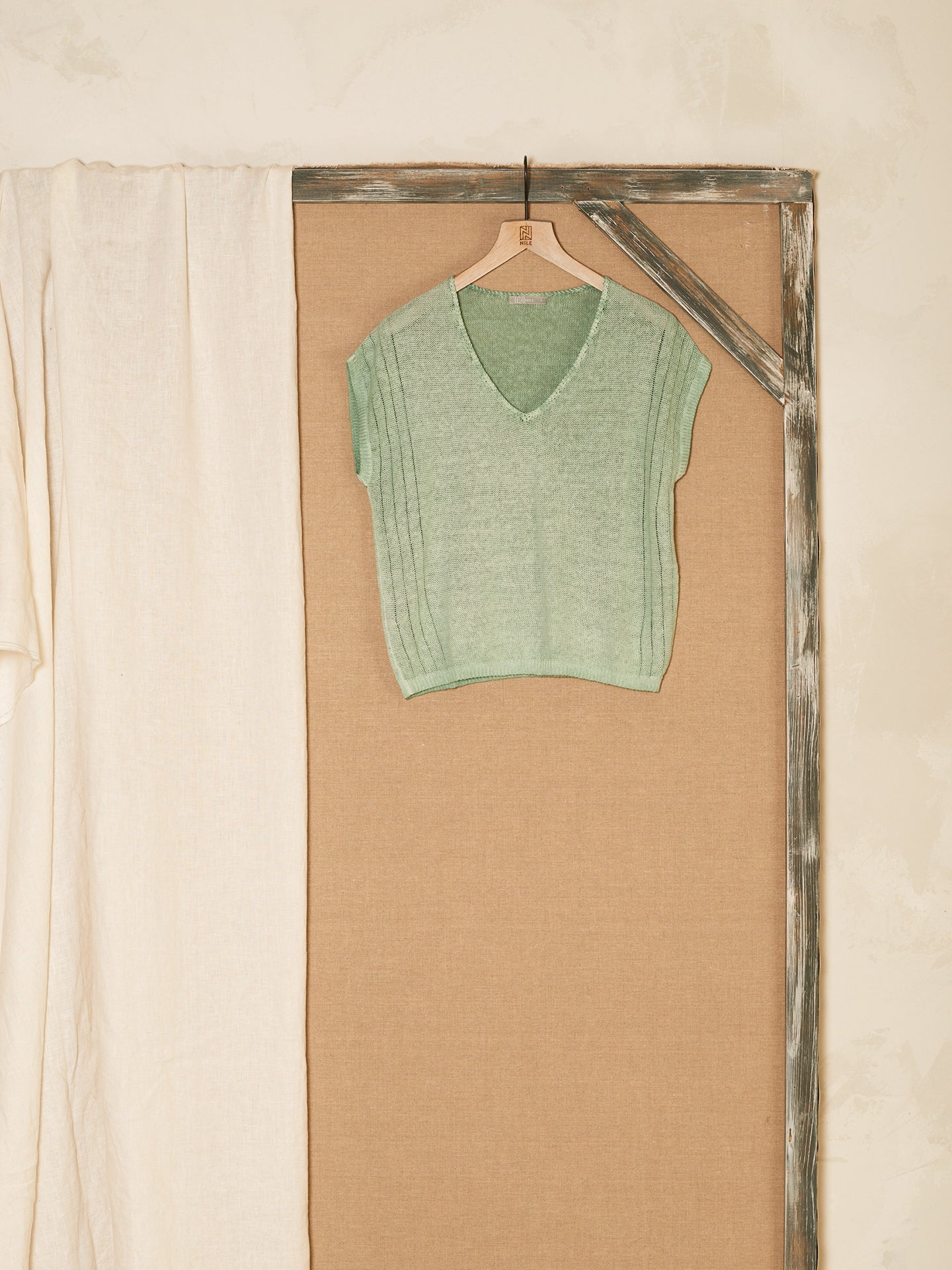 Strickpullover mit Leinen