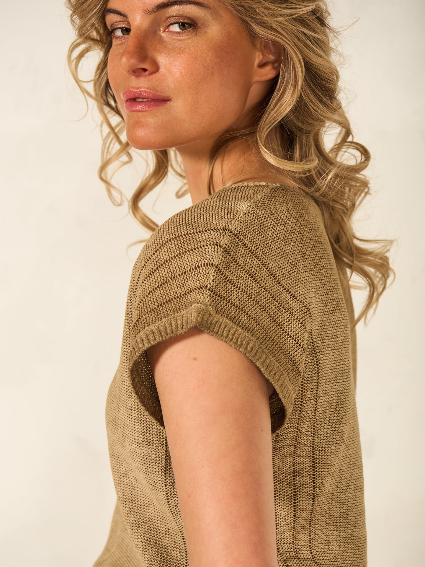 Strickpullover mit Leinen