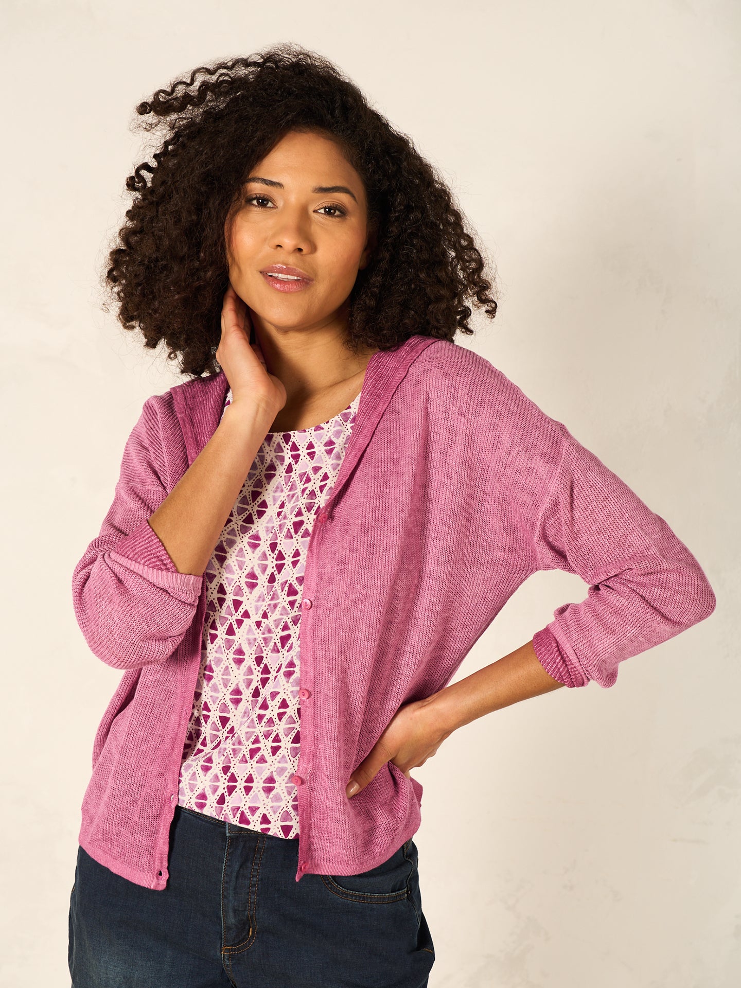 Leinenstrickjacke