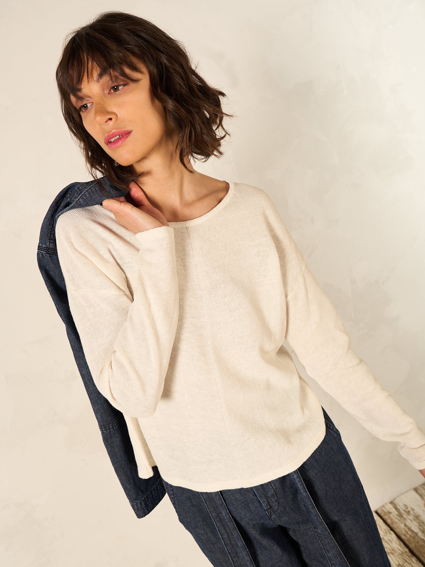 Strickpullover mit Leinen