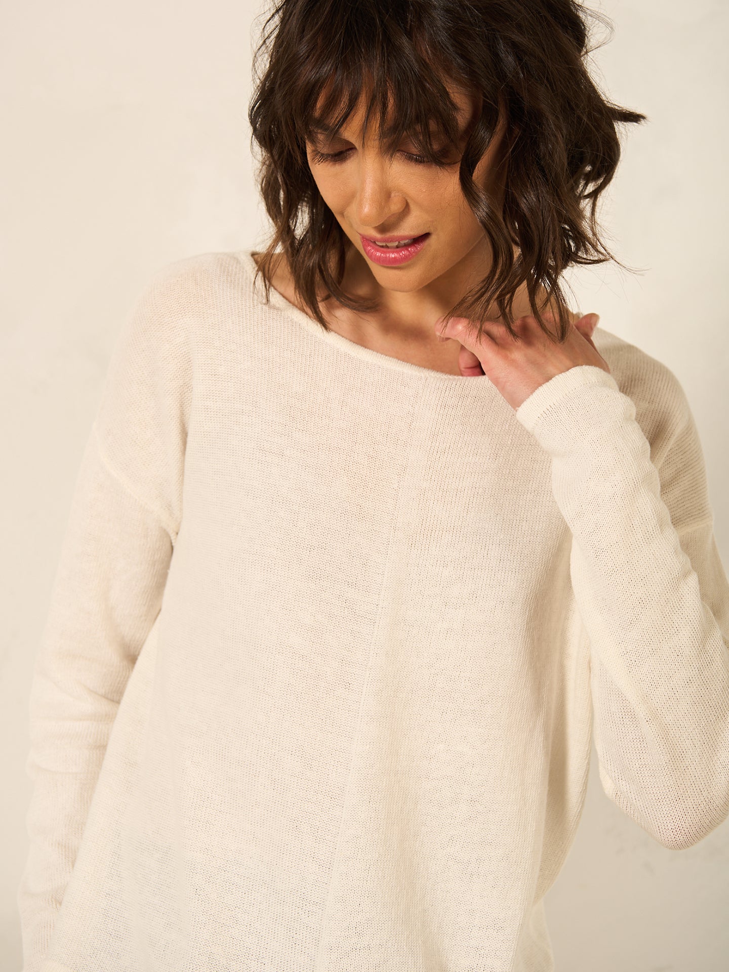 Strickpullover mit Leinen