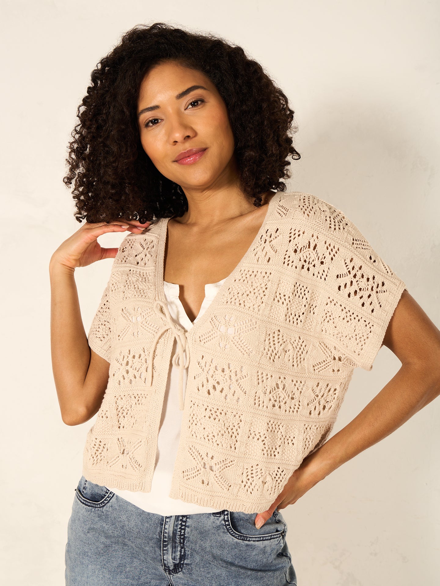 Giacca in maglia con scollo a V