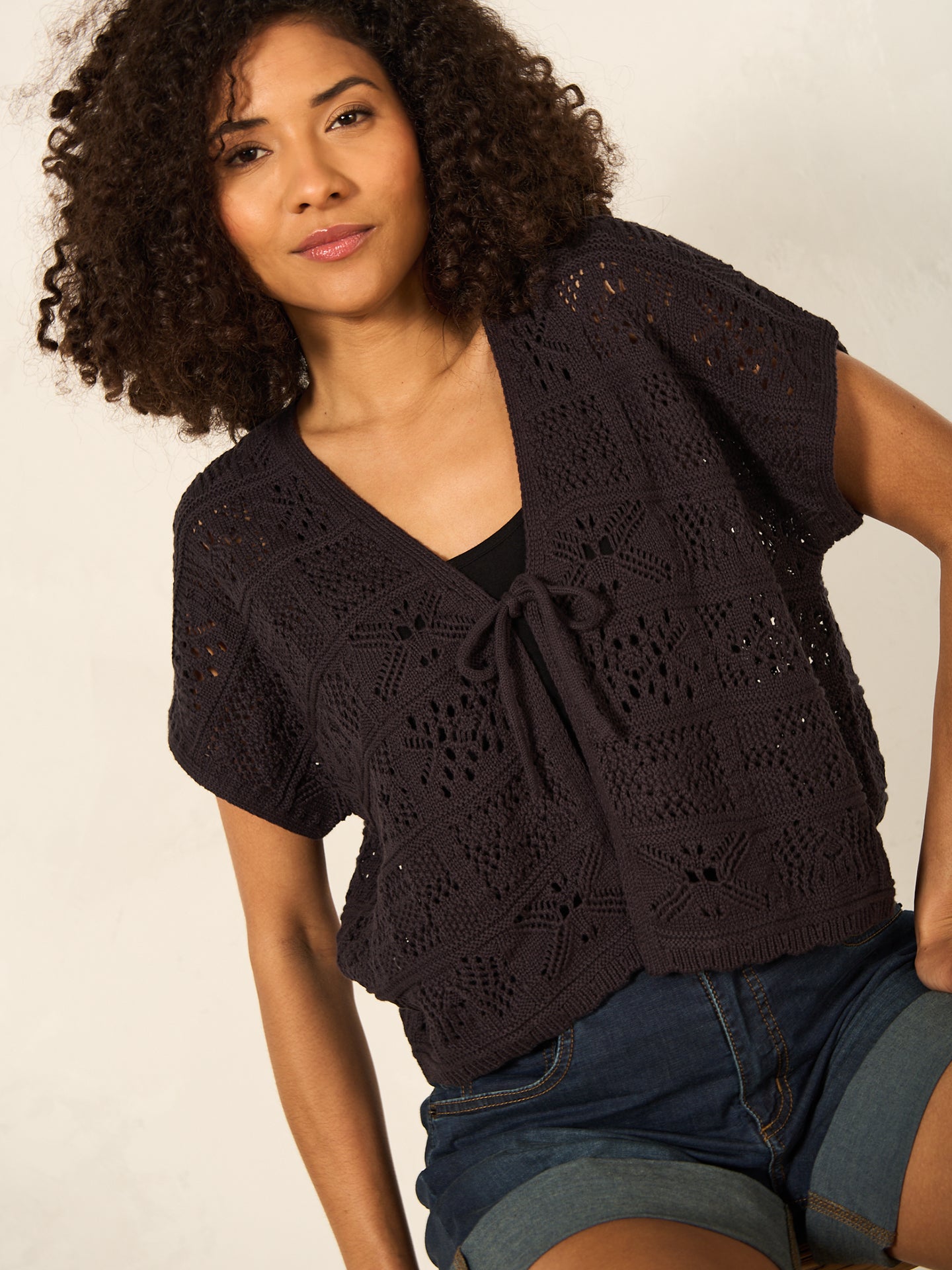 Giacca in maglia con scollo a V