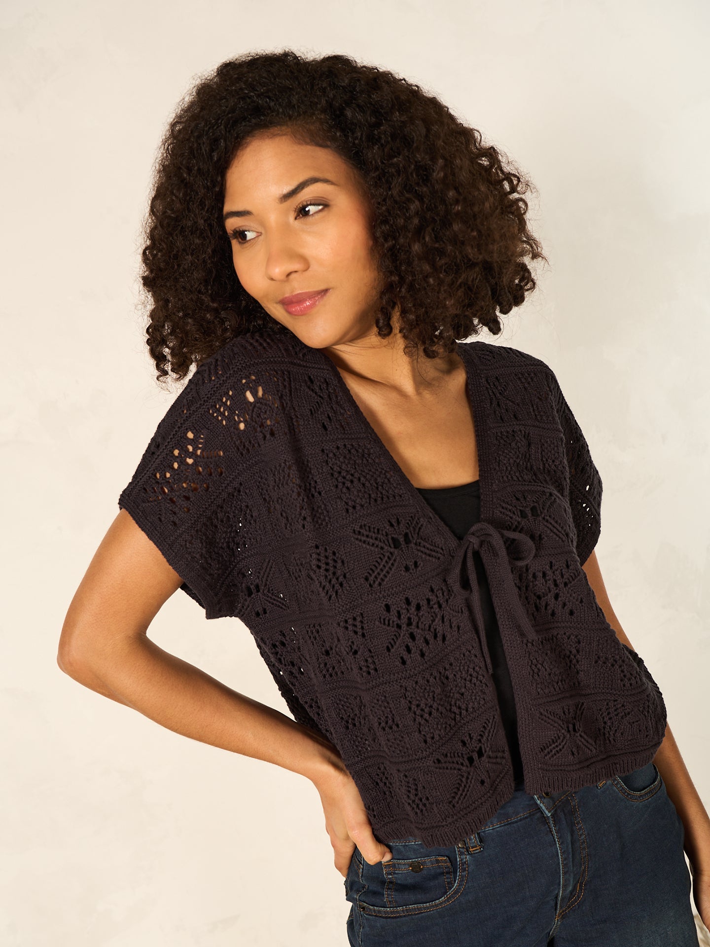 Giacca in maglia con scollo a V