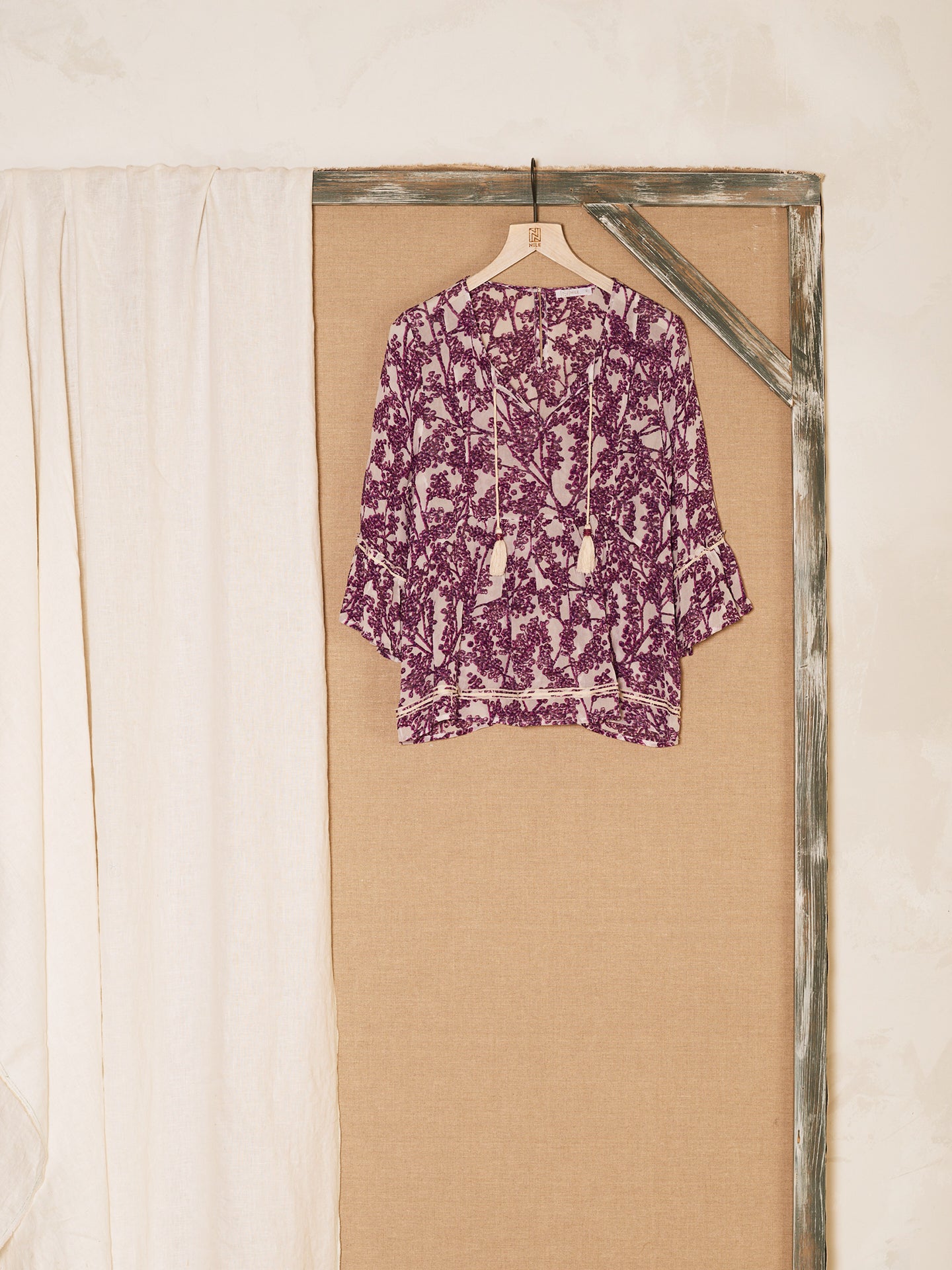 blouse avec détails à volants