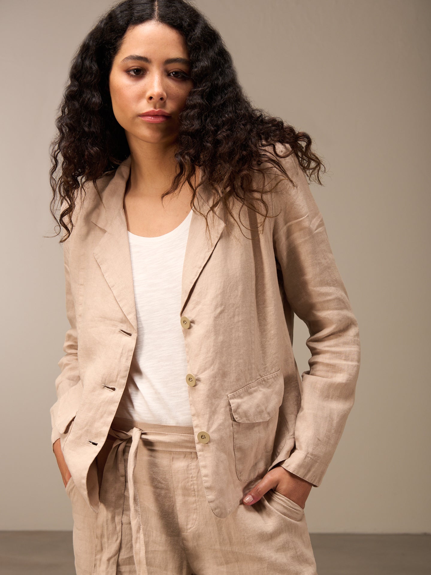 Blazer in misto lino