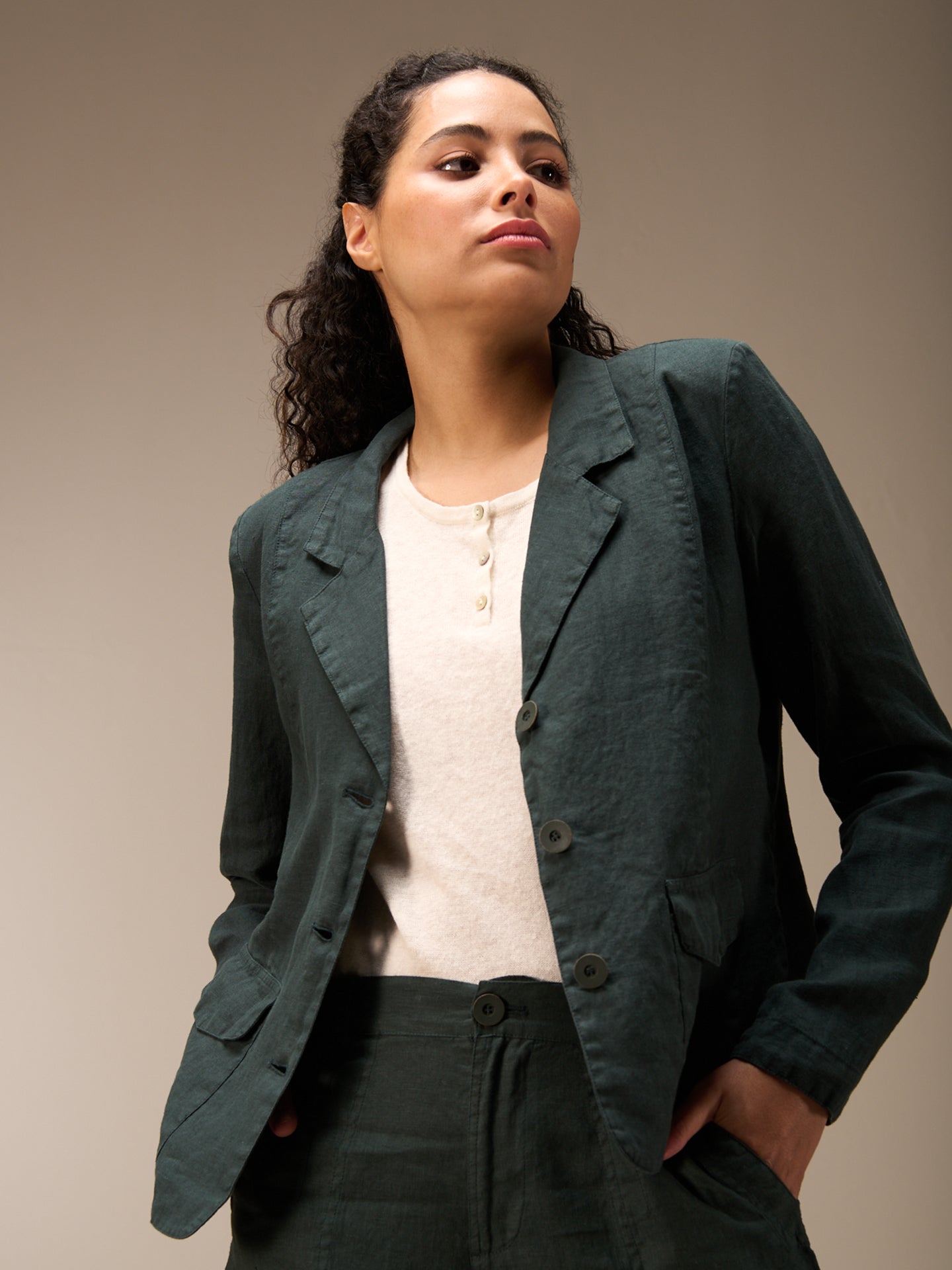 Blazer with linen