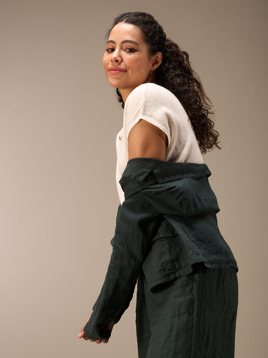 Blazer with linen