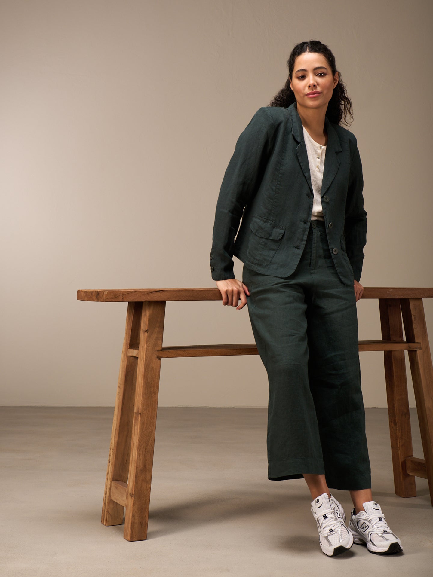 Blazer in misto lino