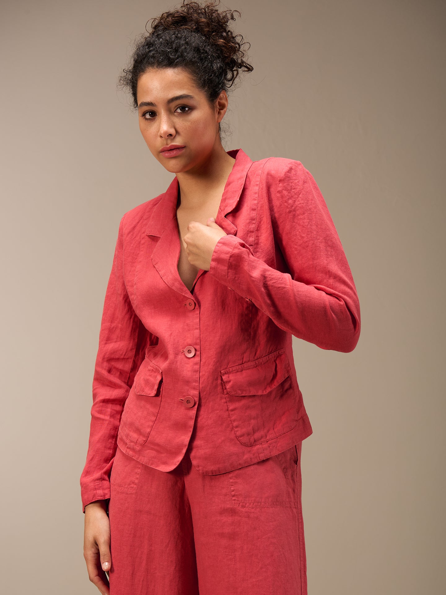 Blazer in misto lino