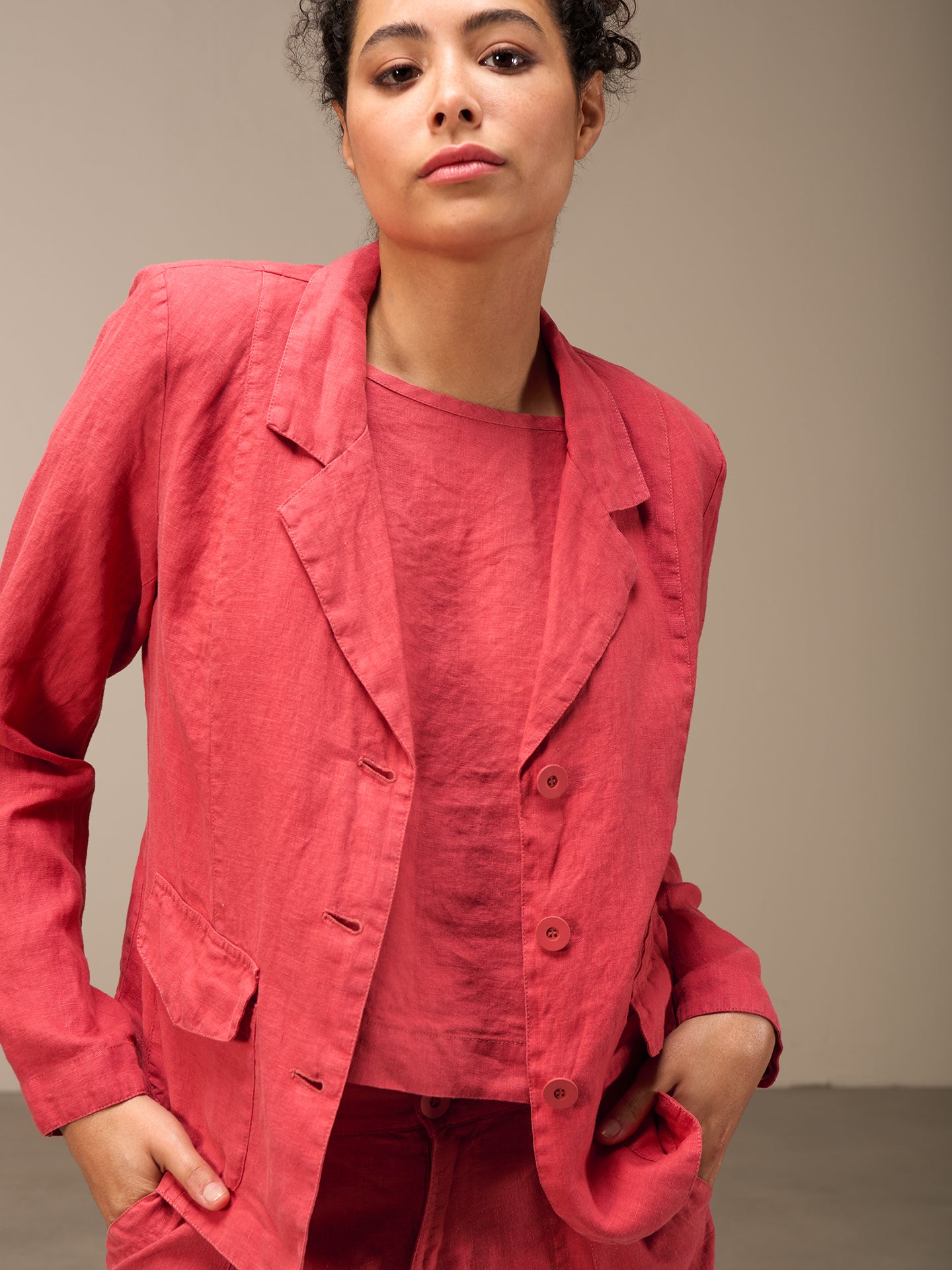 Blazer in misto lino