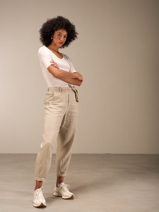 Pants with elastic waistband
