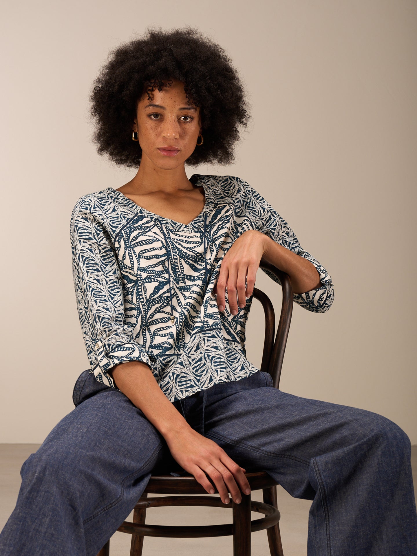V-neck blouse