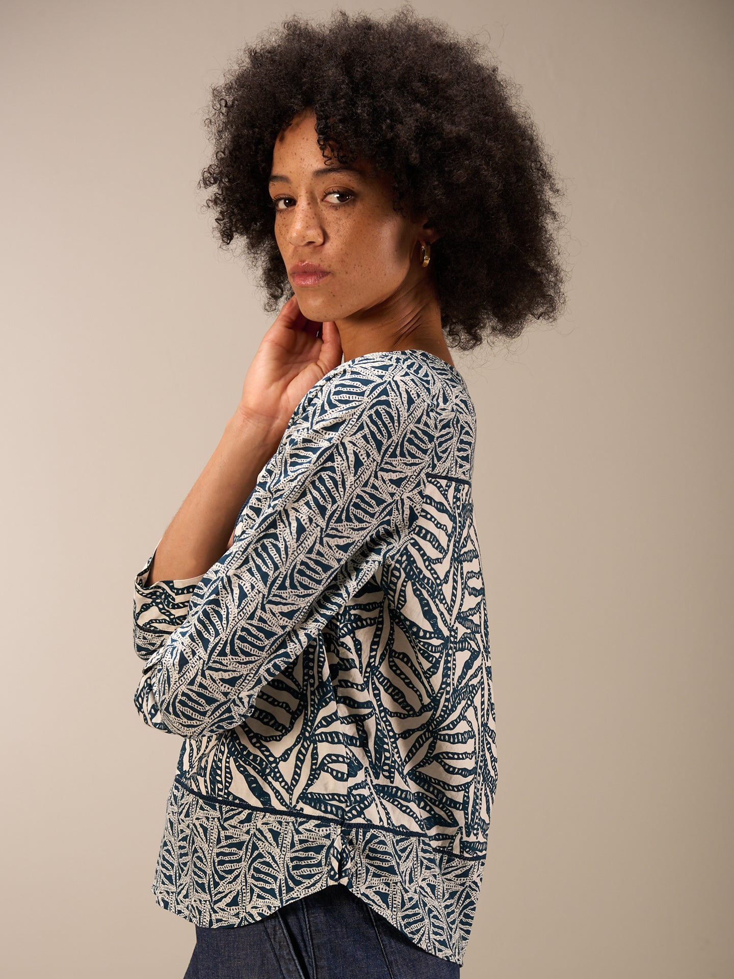 Bluse mit V-Ausschnitt