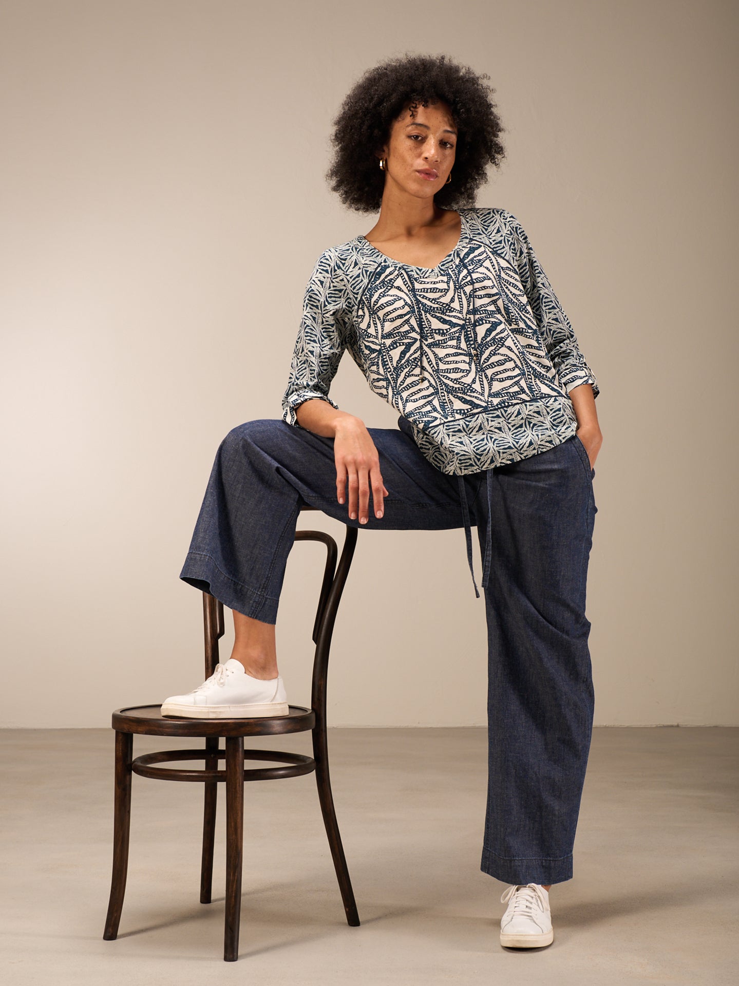 Bluse mit V-Ausschnitt