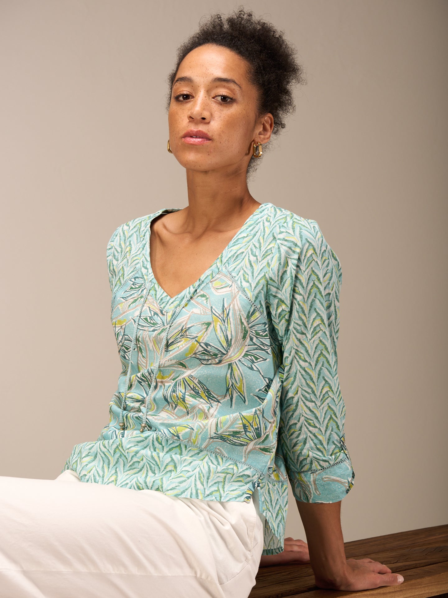 V-neck blouse