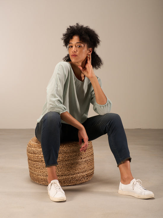 Round-neck blouse