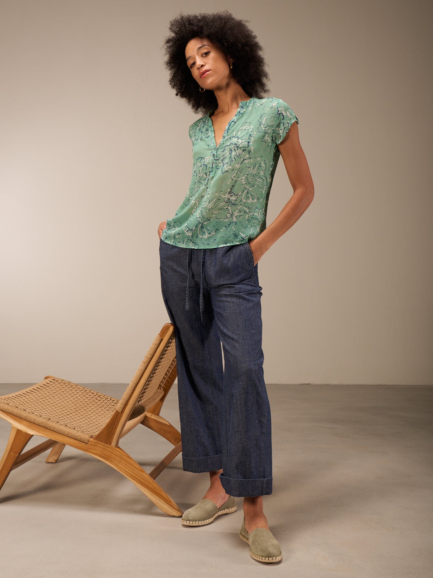 blouse à col rond