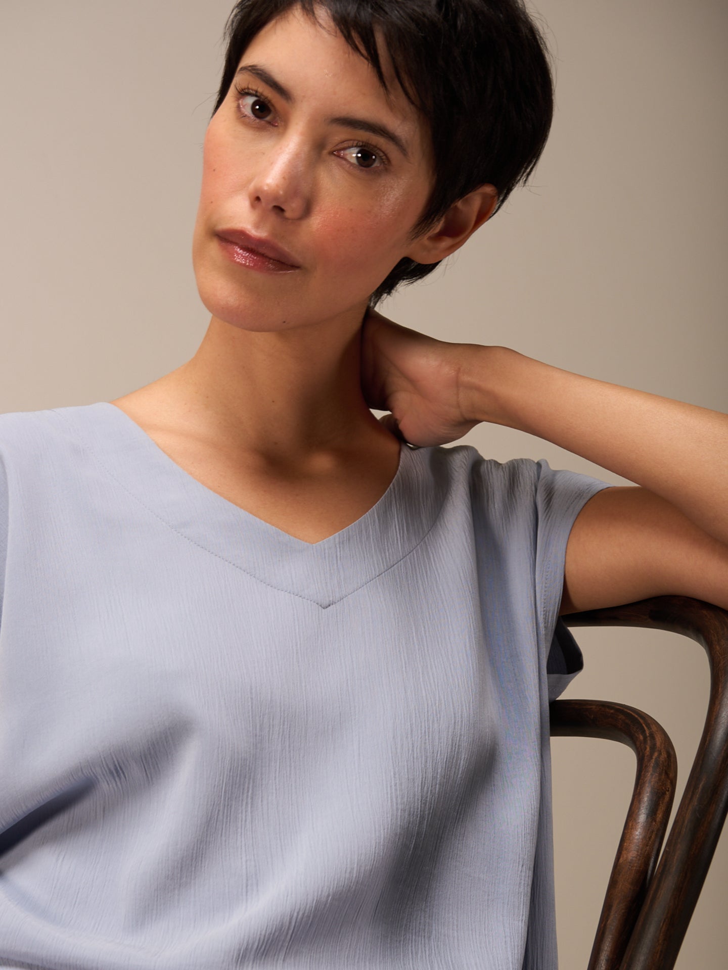 Shirt with V-neck