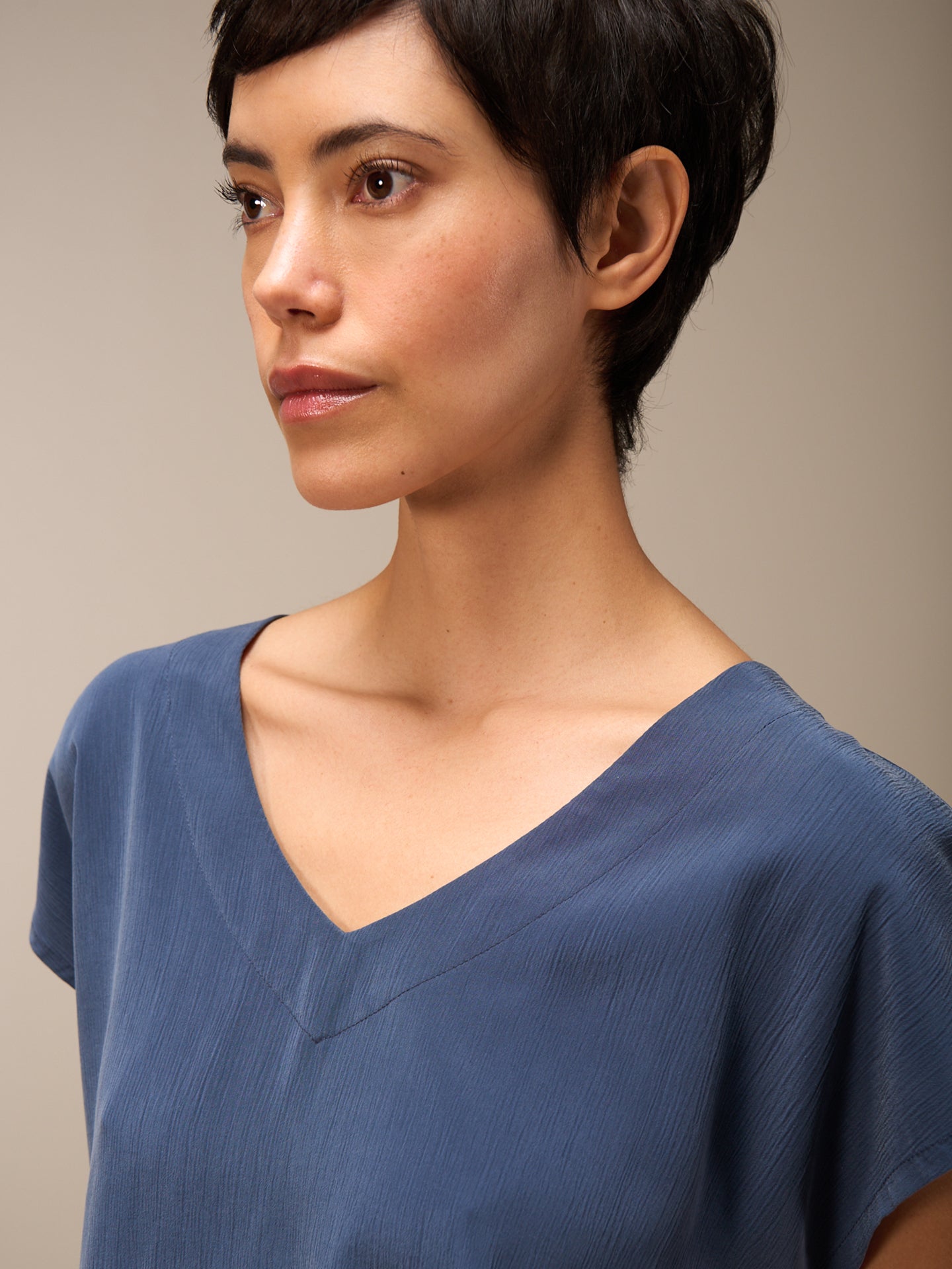 Shirt with V-neck