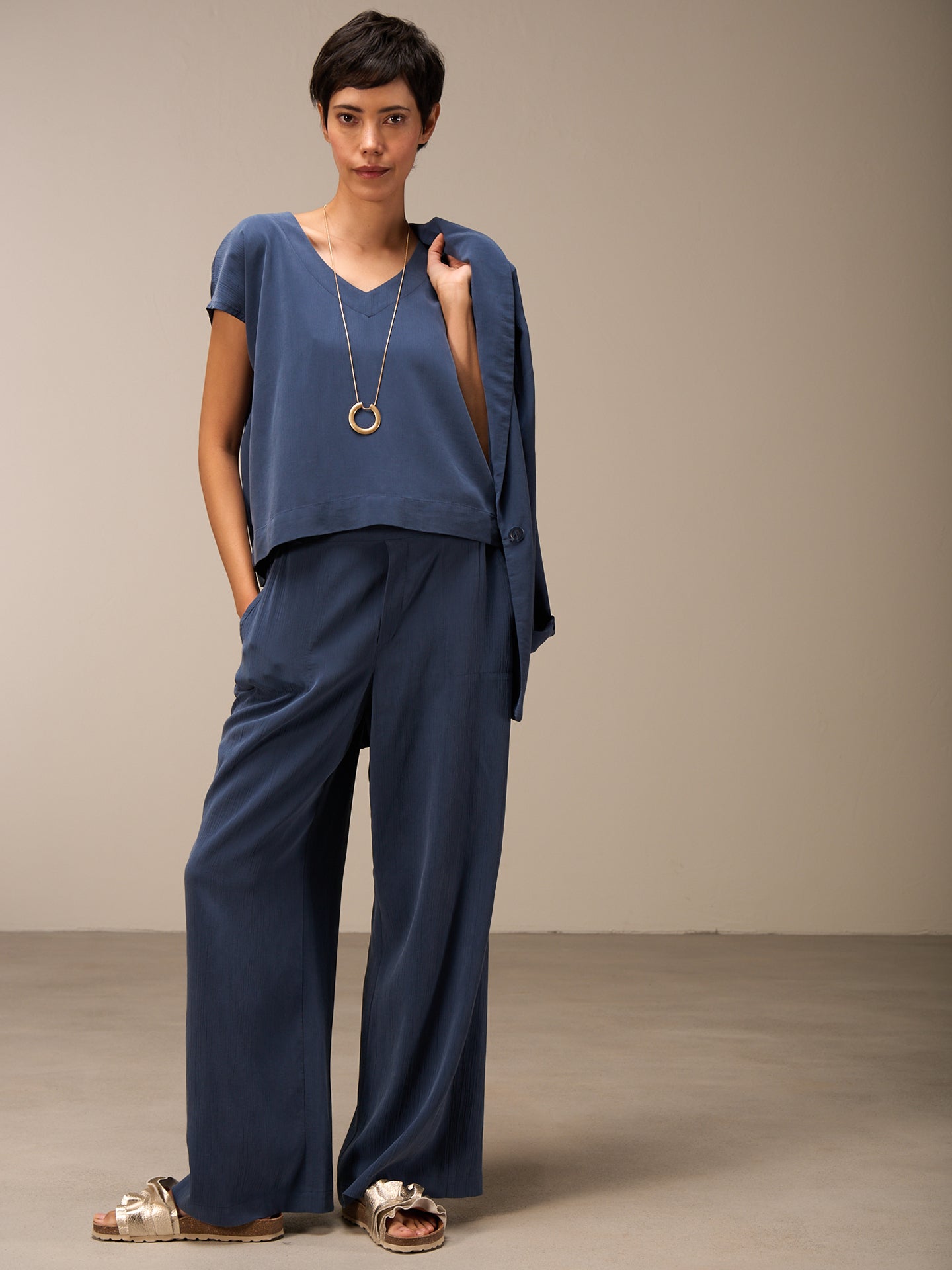 Shirt with V-neck
