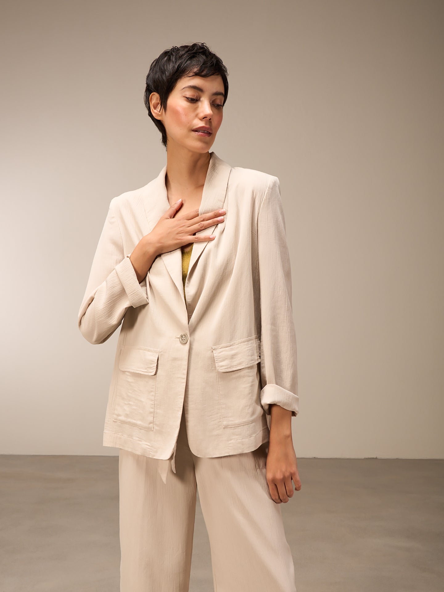 Blazer con collo a scialle