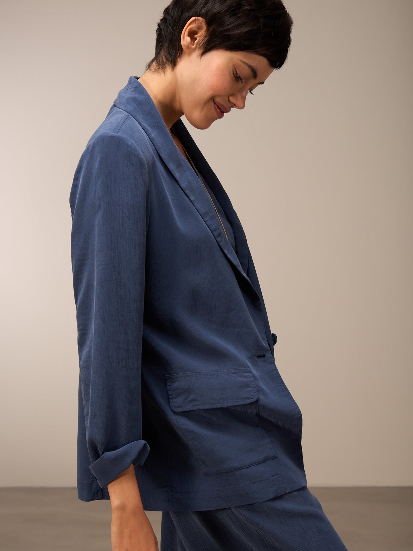 Blazer con collo a scialle