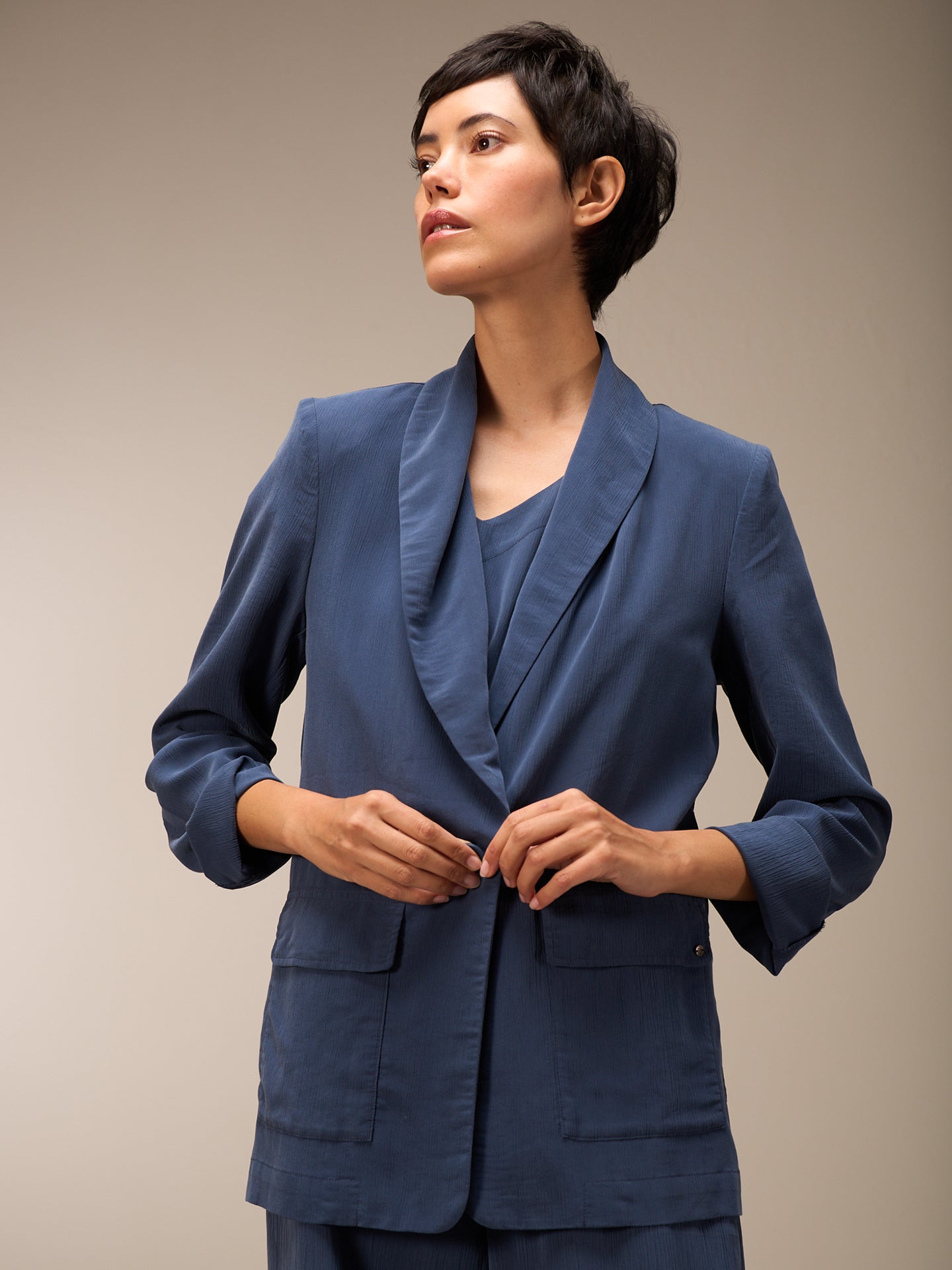 Blazer con collo a scialle