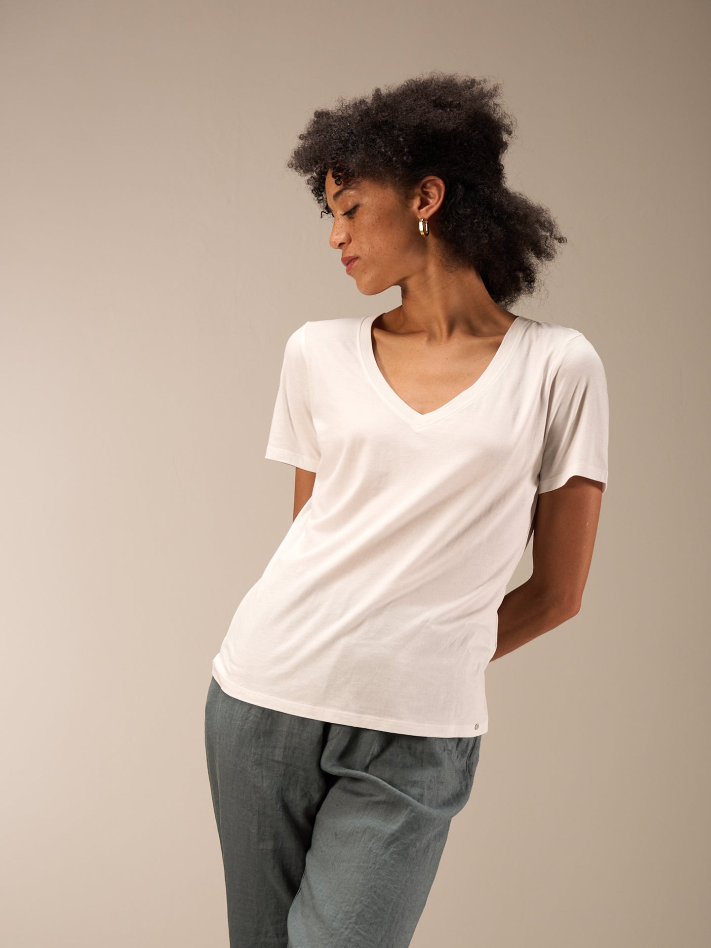 T-shirt à manches coupées raccourcies