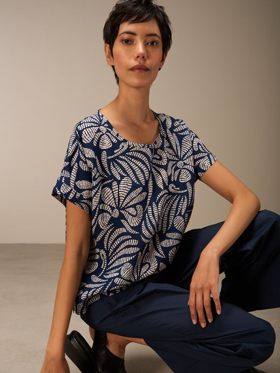 Bluse mit Rundhals