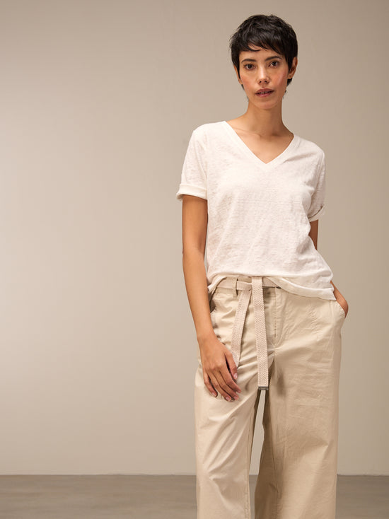 Shirt with V-neck
