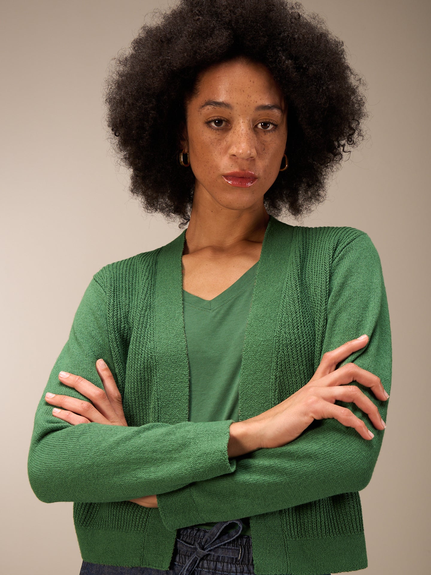Cardigan with linen
