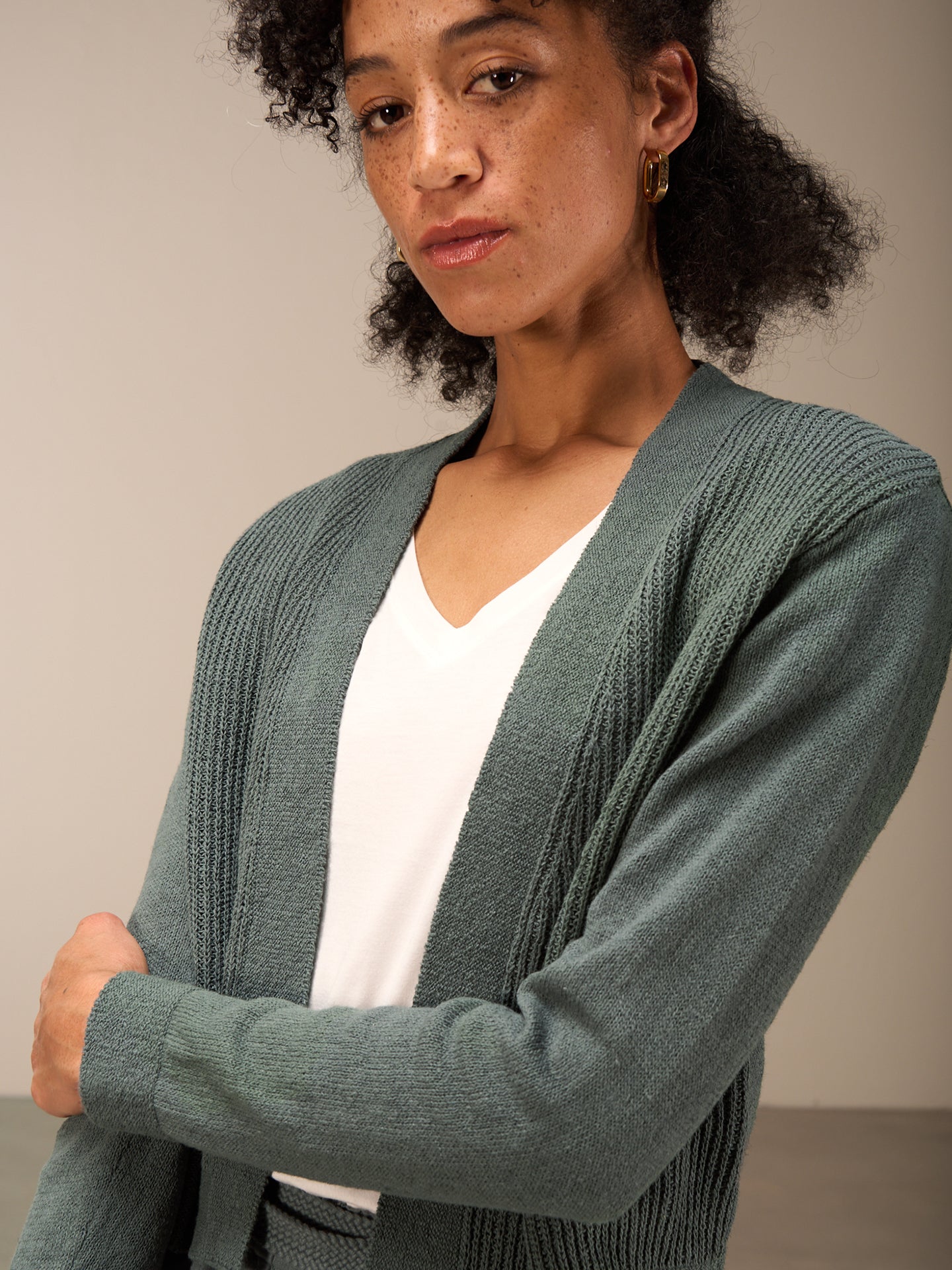 Cardigan with linen