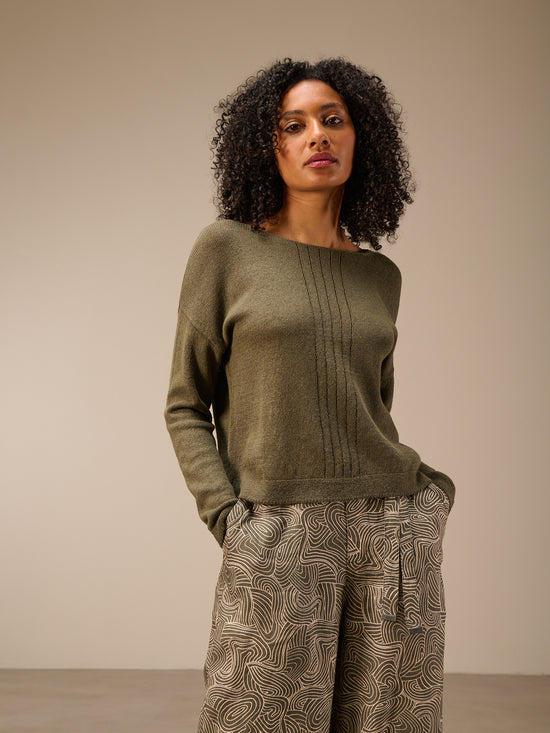 Maglione in maglia misto lino