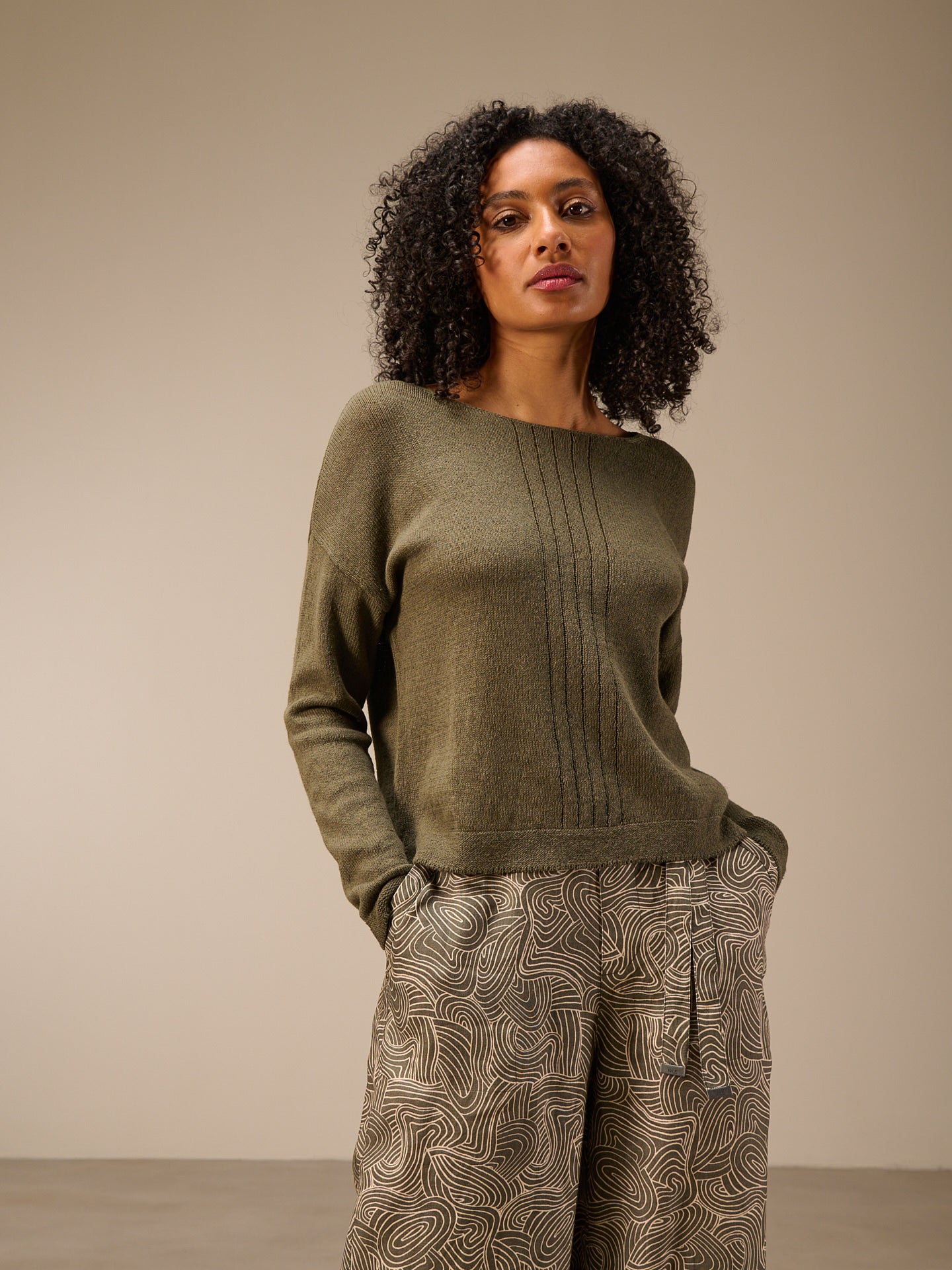 Maglione in maglia misto lino