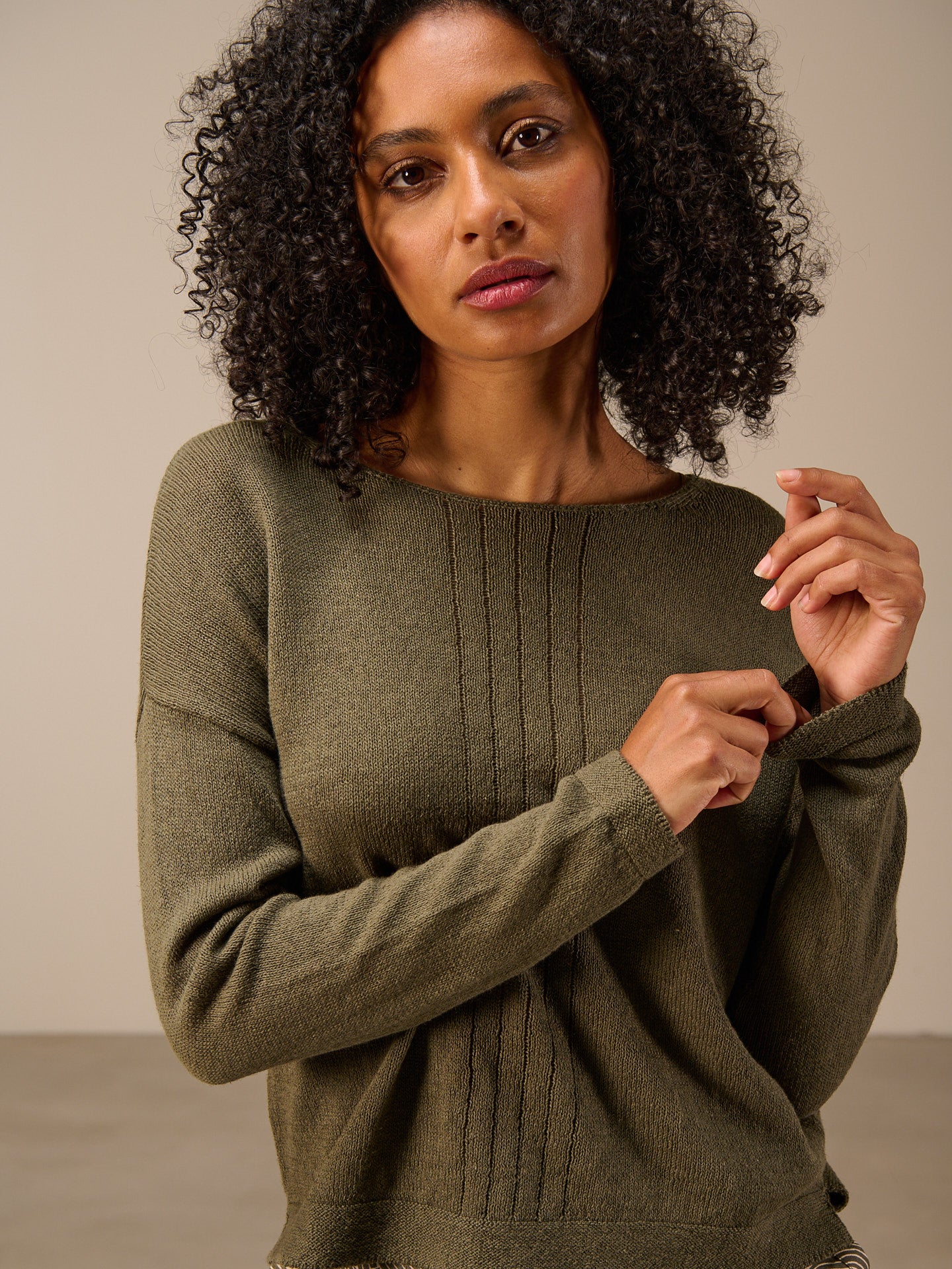 Maglione in maglia misto lino