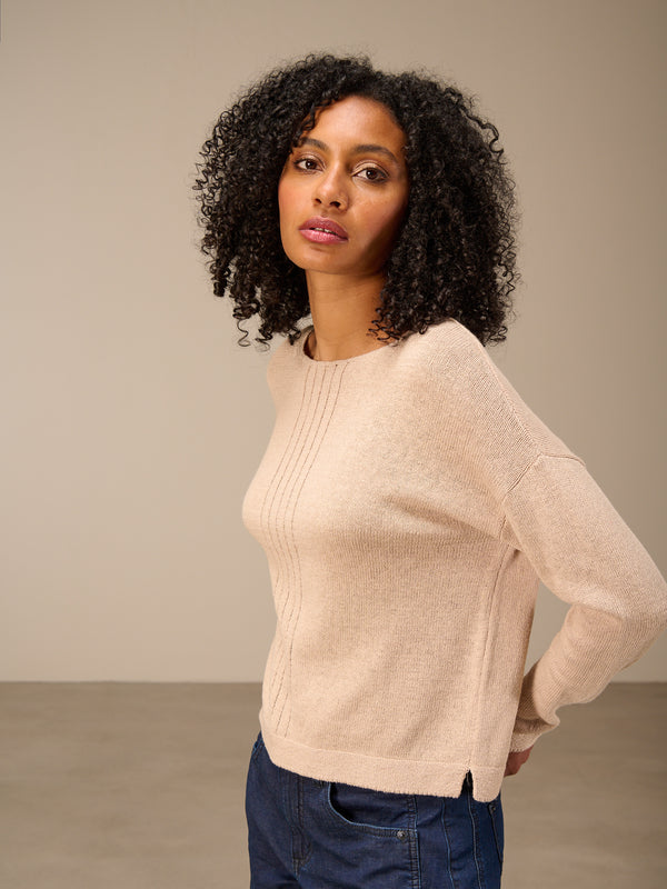Strickpullover mit Leinen