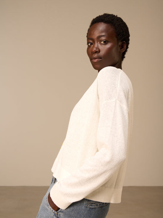Strickjacke mit Leinen